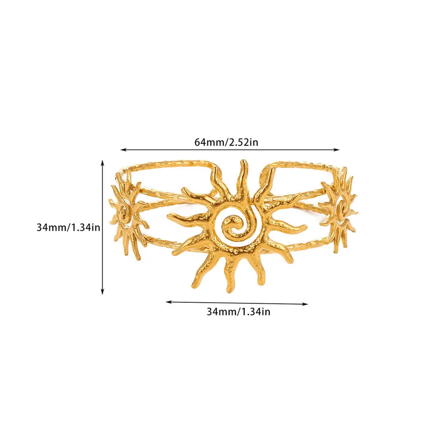 Sunflower Open Bangle in Stainless Steel G1012029