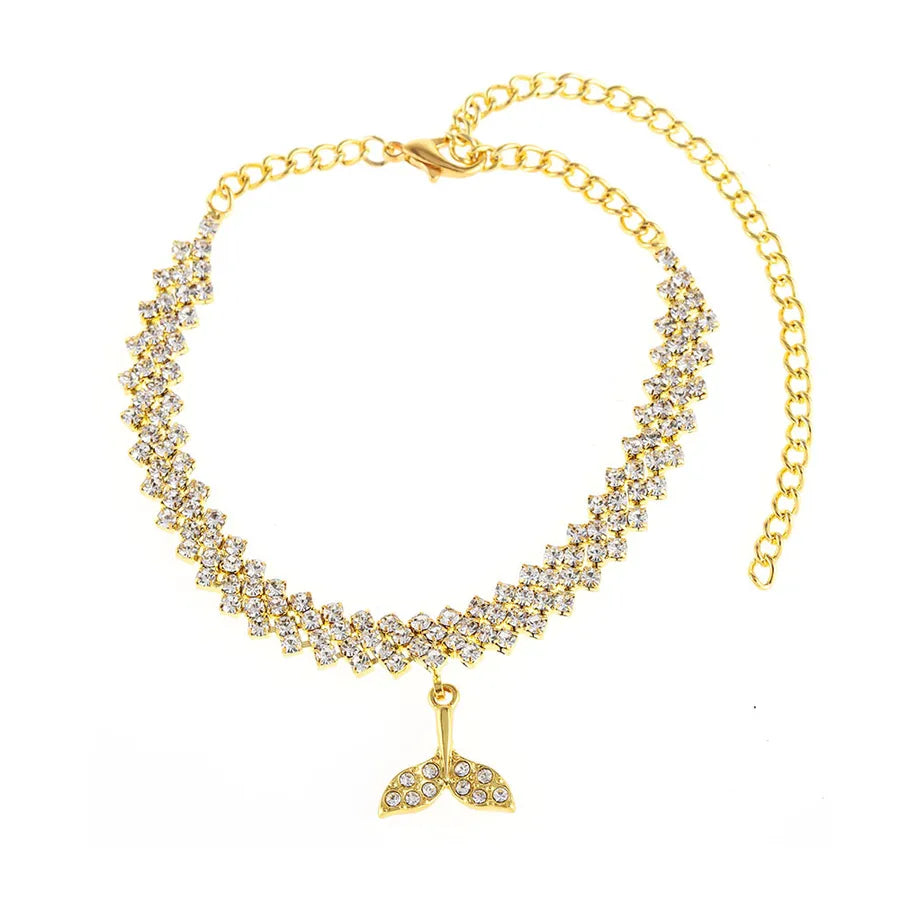 Women's Rhinestone Fish Tail Anklet