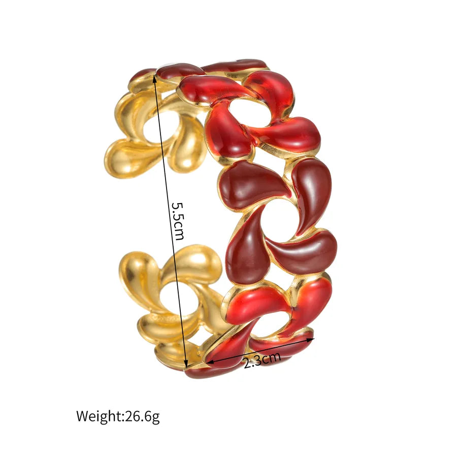 Gold Spiral Open Bangle Bracelet for Women