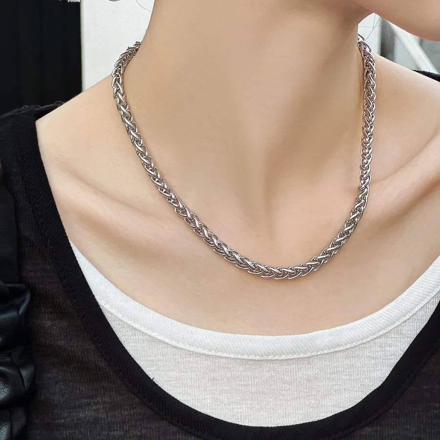 Geometric Titanium Steel Necklace Set