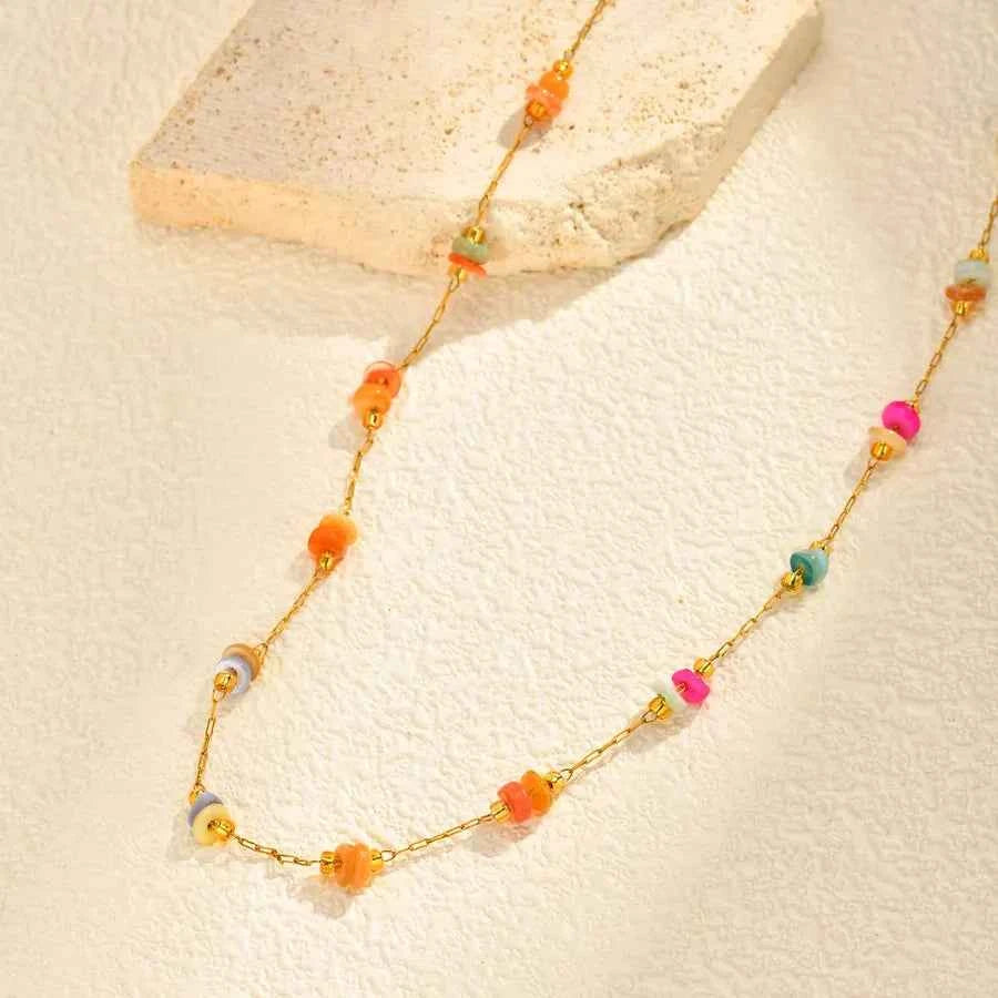 Women's Color Block Stainless Steel Necklace