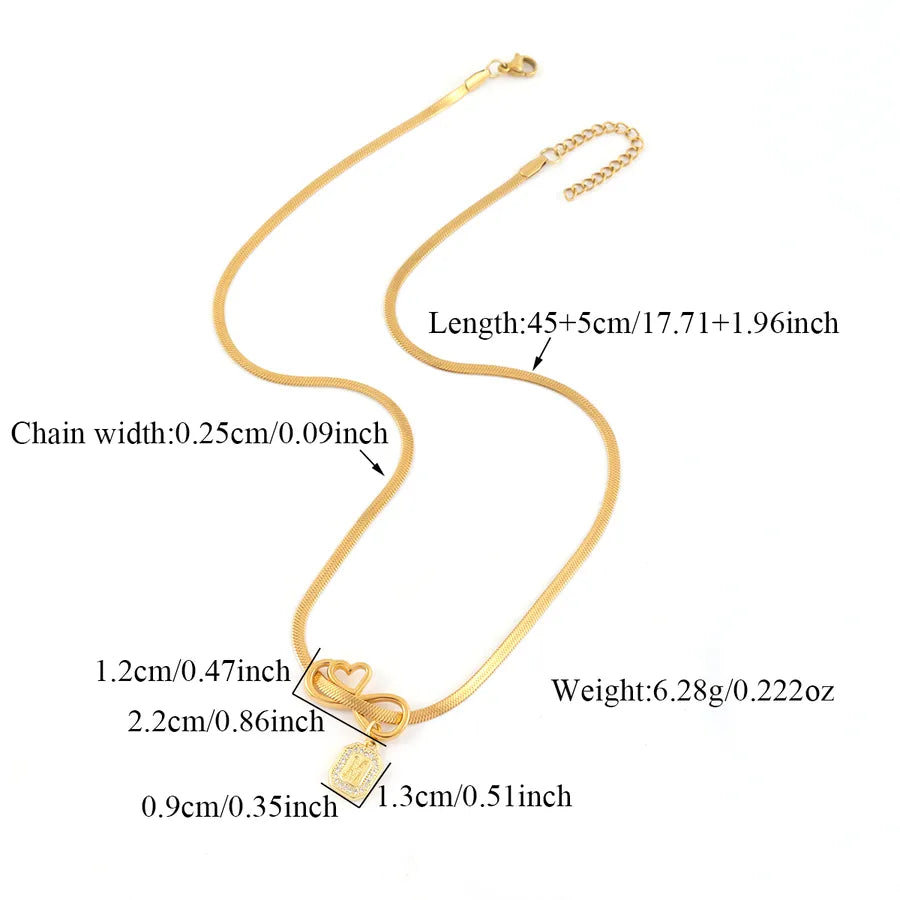 18K Gold Plated Infinity Heart Pendant Necklace