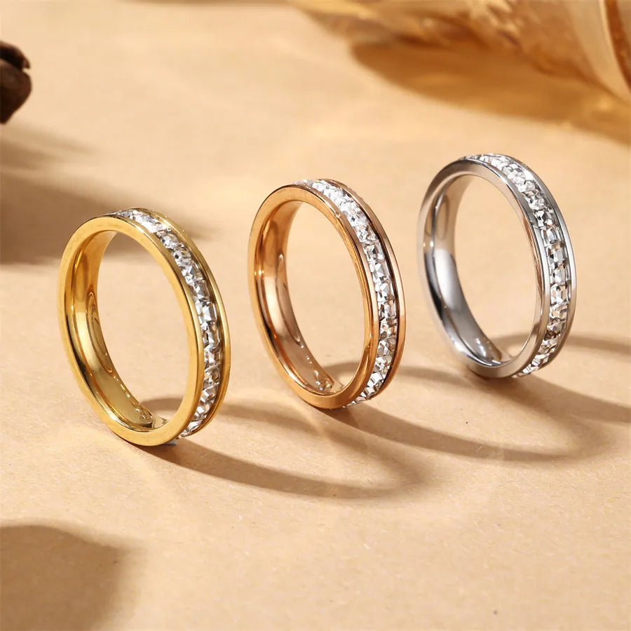 18K Gold Plated Square Zircon Stackable Ring