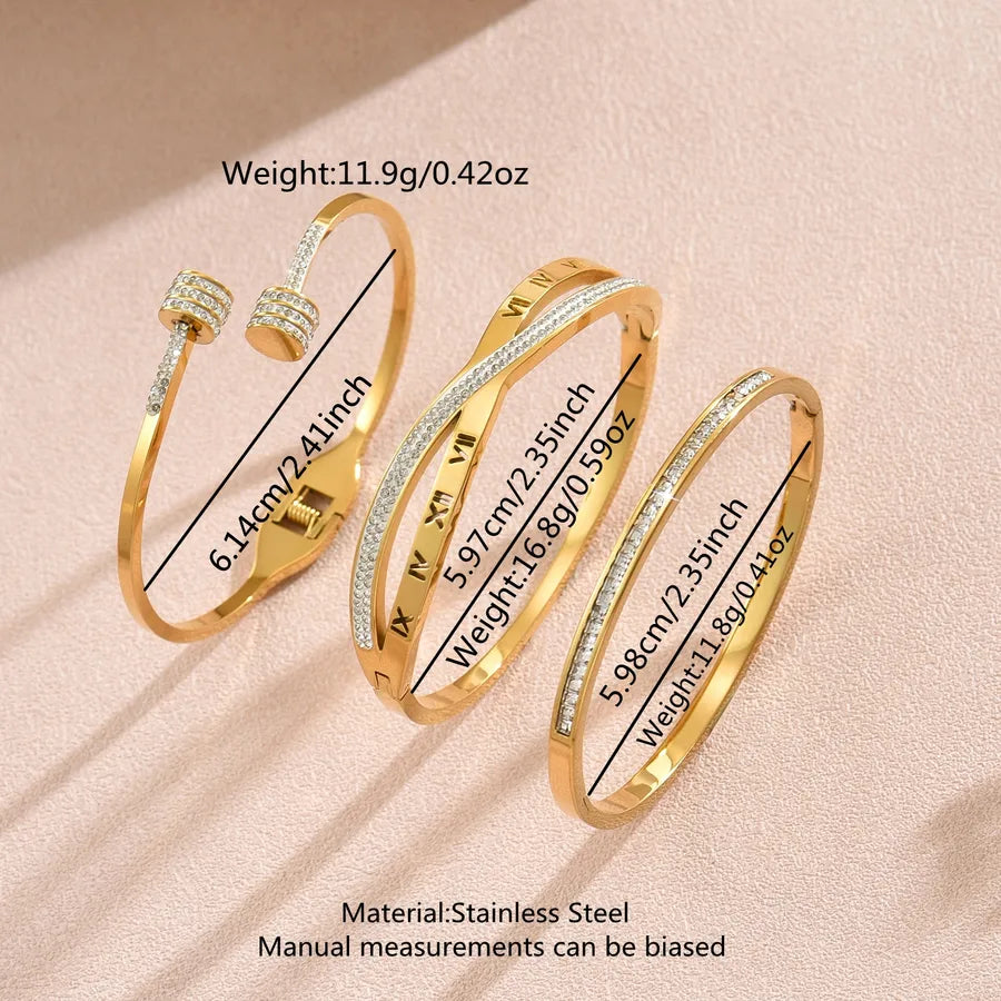 Elegant Gold Geometric Bangle Bracelet for Women