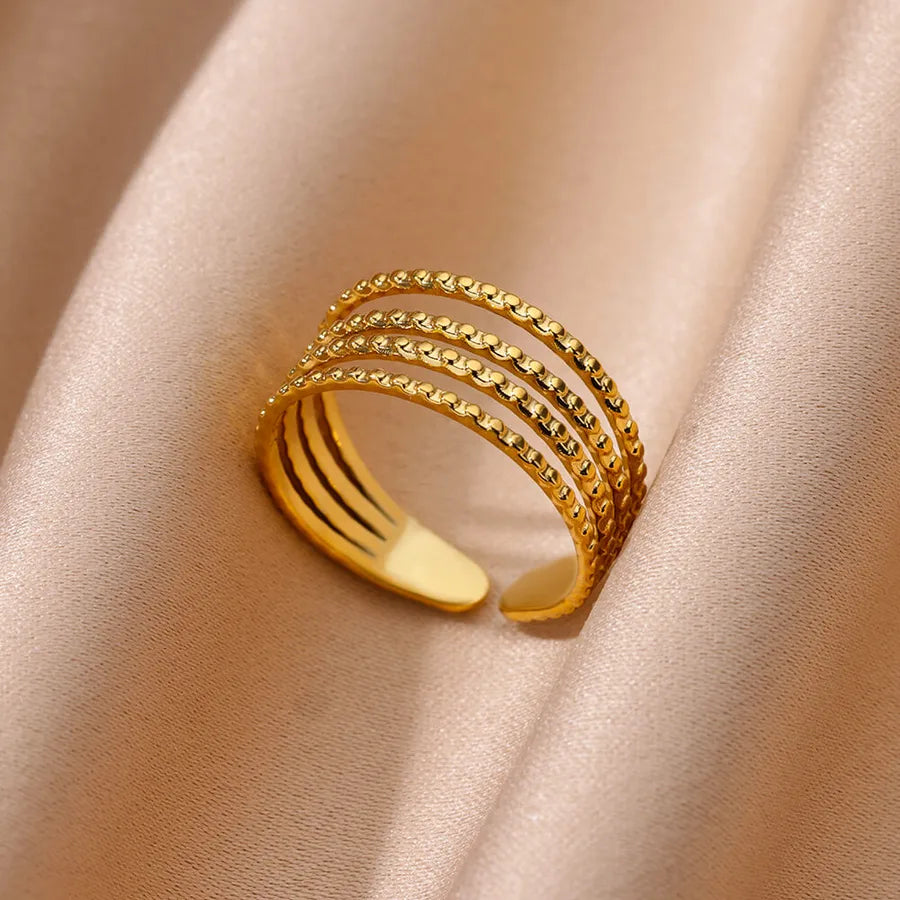 18K Gold Plated Stainless Steel Open Ring