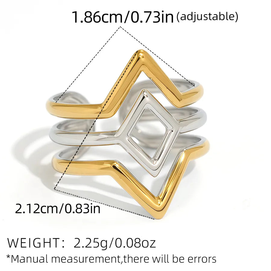 18K Gold Plated Geometric Open Ring