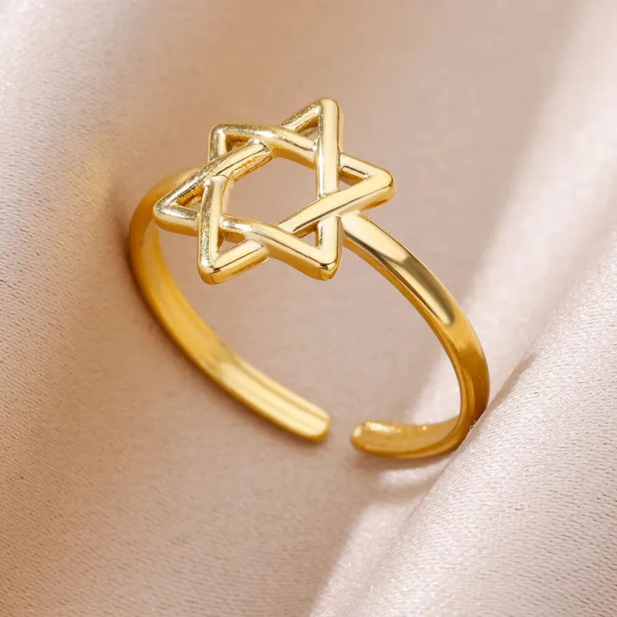 18K Gold Plated Geometric Heart Ring for Women JZ5579G