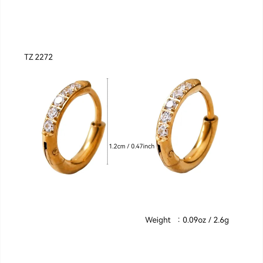 18K Gold Plated Geometric Flower Stud Earrings Zircon earrings