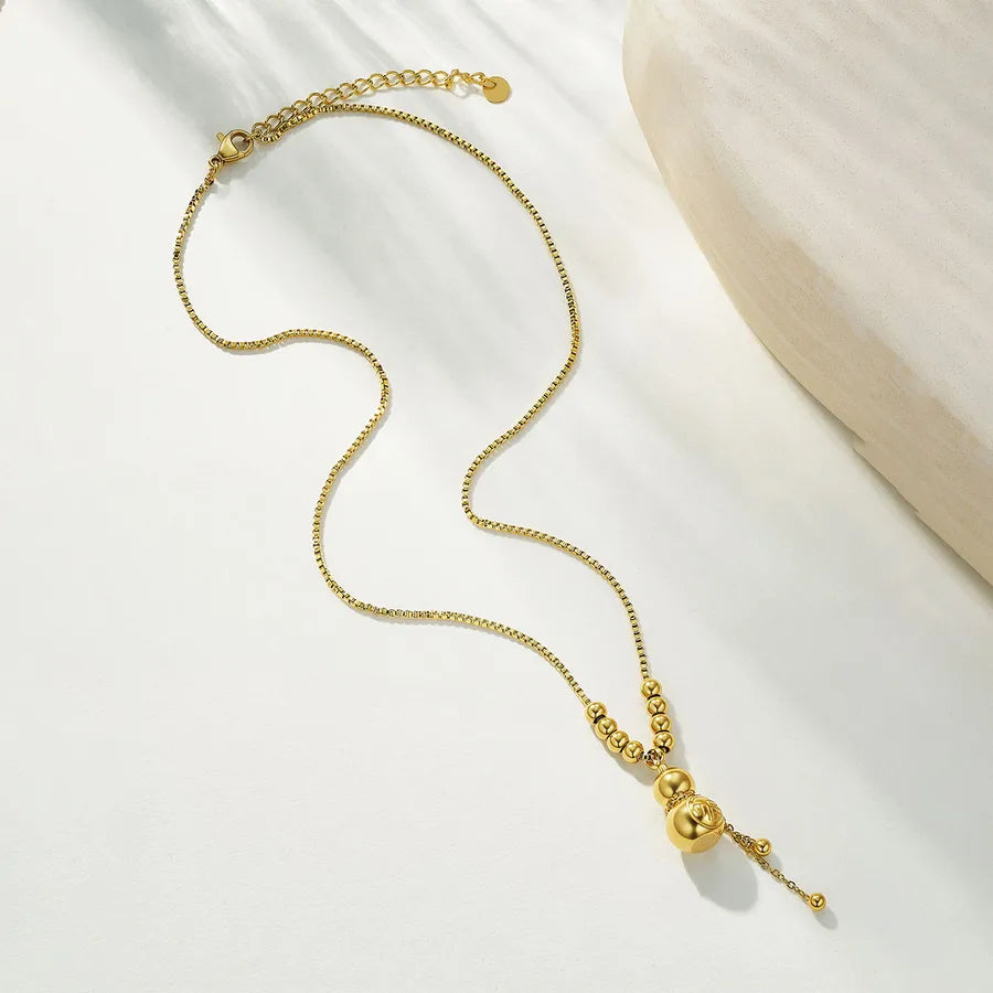 18K Gold Plated Geometric Gourd Necklace