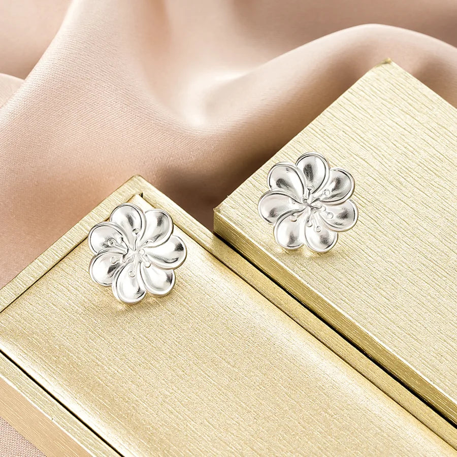 Irregular 18K Gold Plated Stainless Steel Earrings E1383-B (a Pair of Silver Ear Studs)