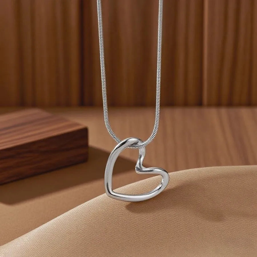 Titanium Steel Heart Pendant Necklace
