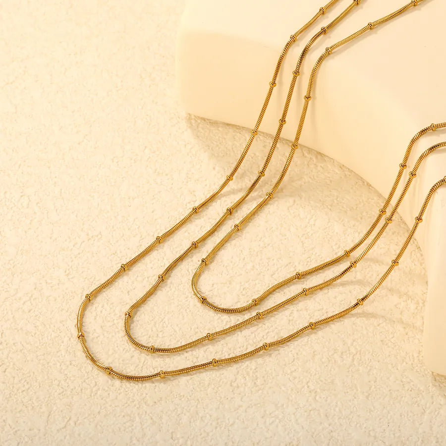 Minimalist Stainless Steel Bead Chain Necklace