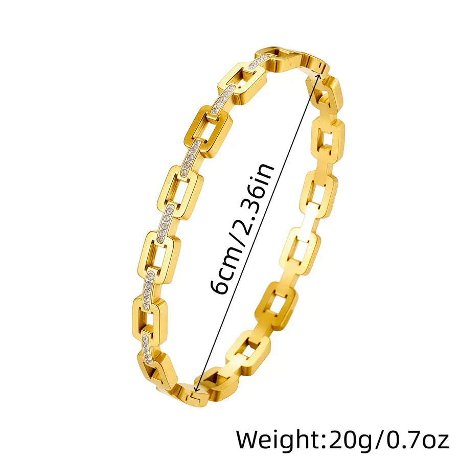 18K Gold Plated Titanium Steel Square Bracelet