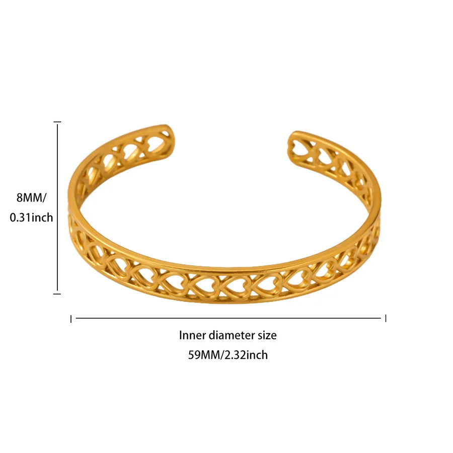 Gold Heart & Cross Mesh Bracelet for Women B2008G
