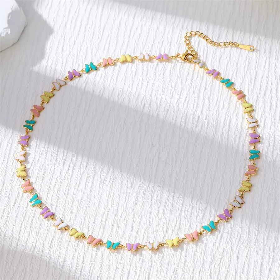 Gold Butterfly Pendant Necklace for Women