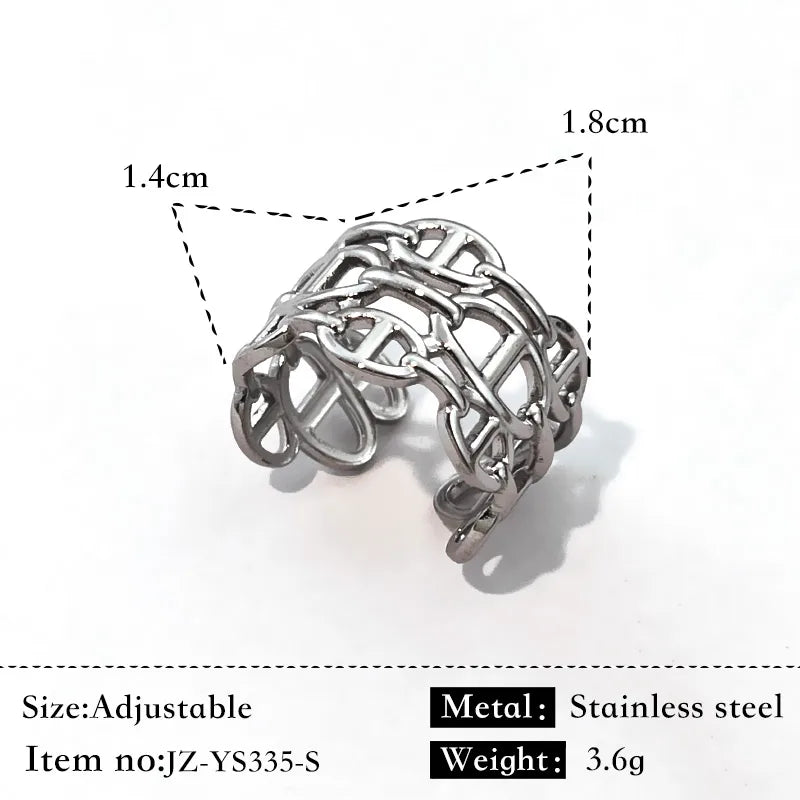 Gold Plated Stainless Steel Wave Animal Ring Silver JZ-YS335-S