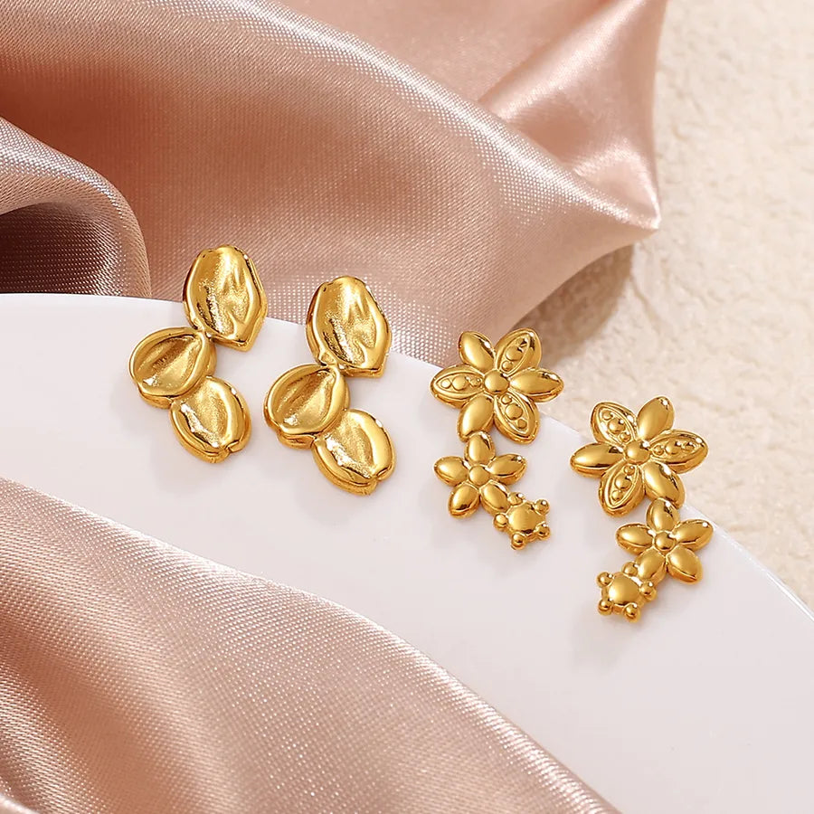 Gold Plated Stainless Steel Bear Earrings