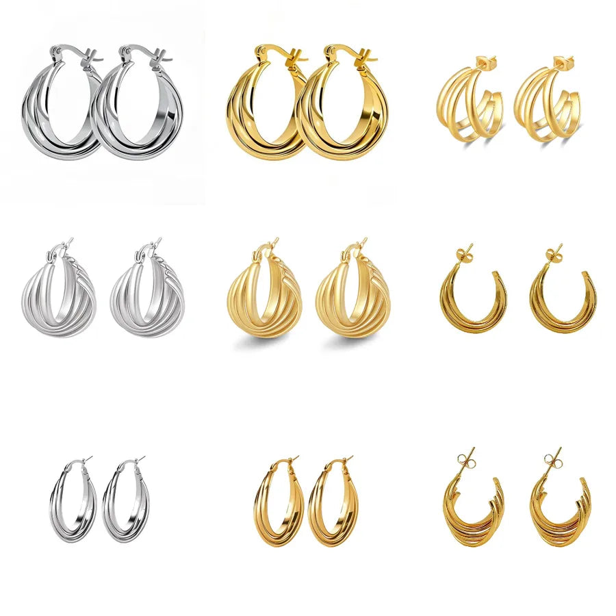 Titanium Steel Geometric U-Shaped Earrings