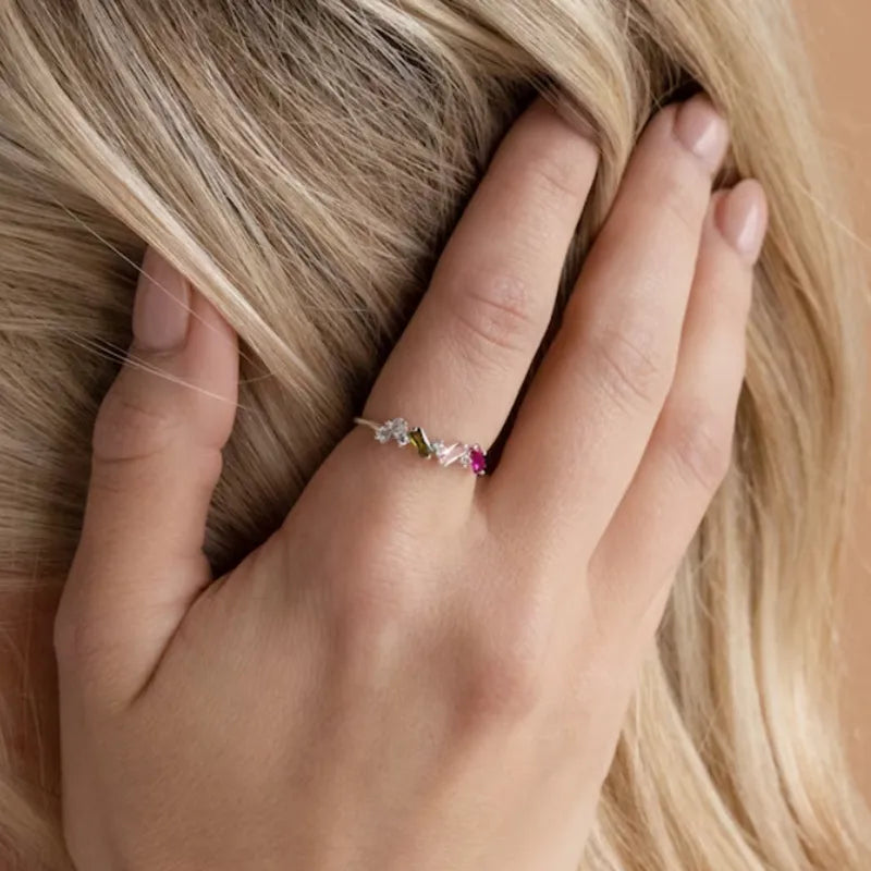 18K Gold Plated Titanium Steel Geometric Ring