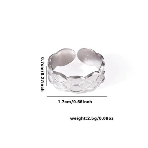 Titanium Steel Fish Tail Ring for Women Adjustable Opening TYR0373