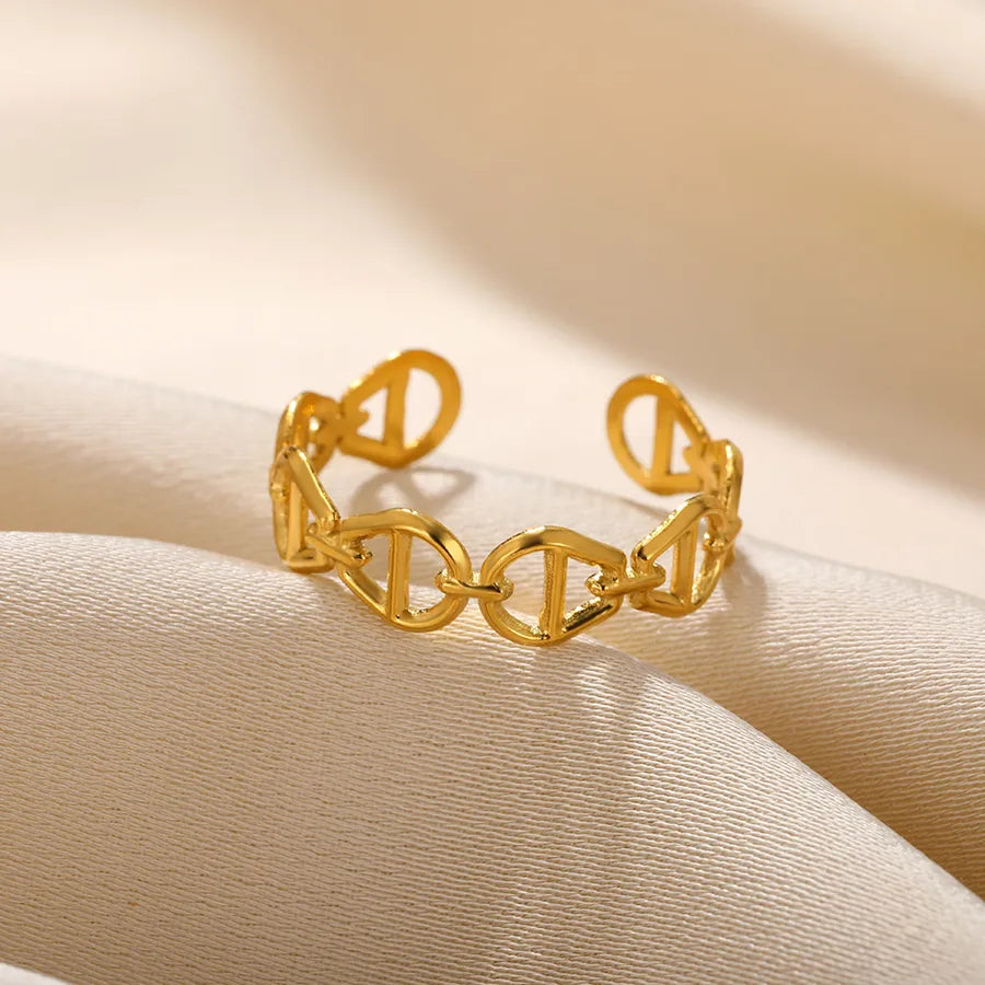 Gold Plated Geometric Open Ring