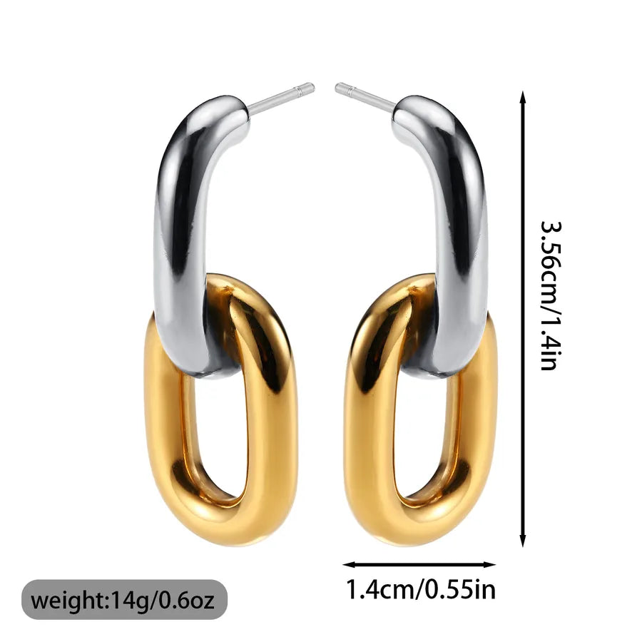 Geometric Stainless Steel Drop Earrings SDF002