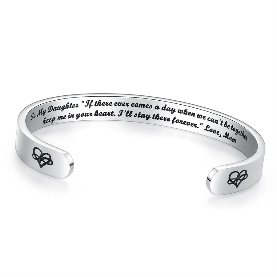 Retro Heart Stainless Steel Bangle 20-Daughter Gifts - If There Ever Co