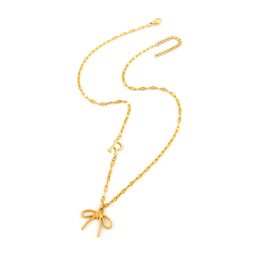 Gold Butterfly Knot Pendant Necklace