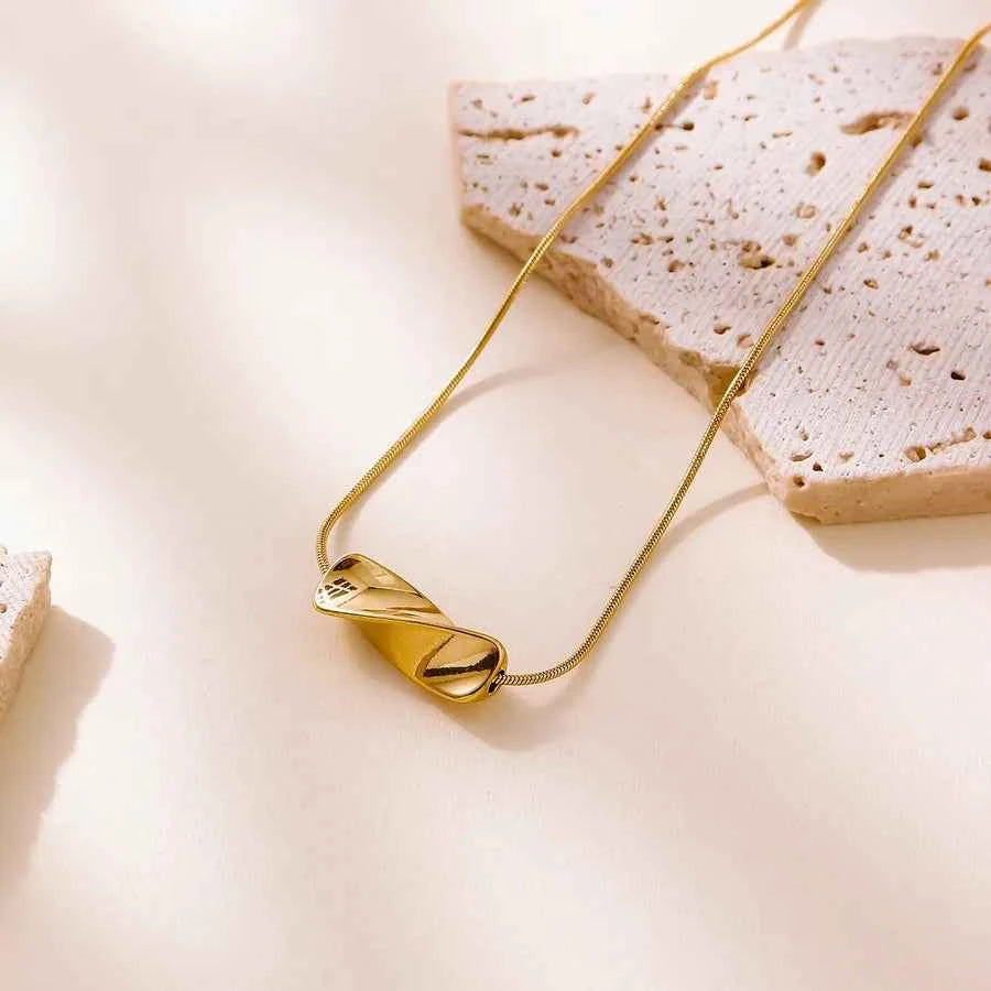 14K Gold Plated Stainless Steel Geometric Necklace