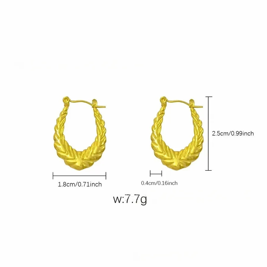 Elegant Gold Titanium Steel Hoop Earrings Gold Earrings 13