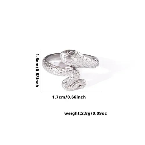 Titanium Steel Fish Tail Ring for Women Adjustable Opening TYR0377