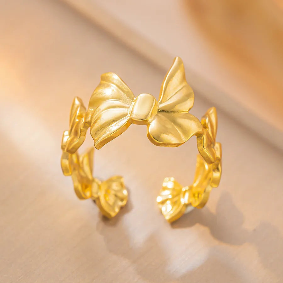 Geometric Titanium Steel Couple Ring K65 Gold Ring Adjustable