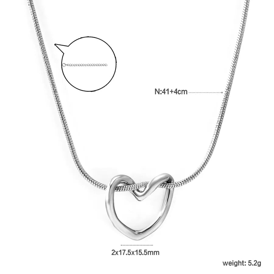 Heart Cross Stainless Steel Necklace NE2C9501S