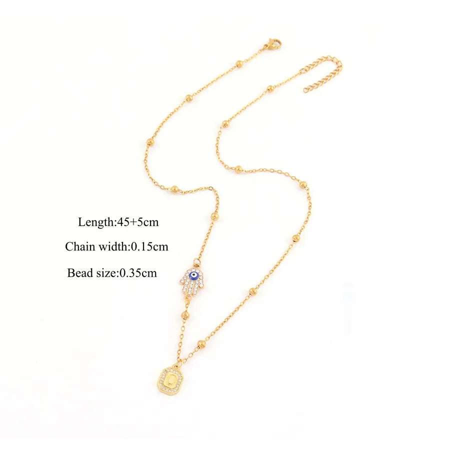 18K Gold Plated Hand of Fatima Pendant Necklace Gold O