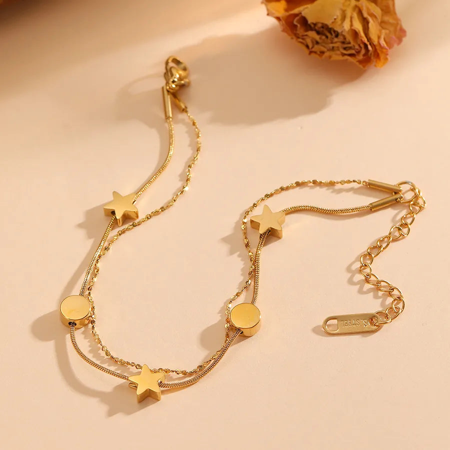 18K Gold Plated Stainless Steel Heart Bracelet