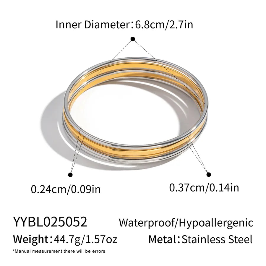 Colorful Geometric Stainless Steel Bracelet Gold YYBL025052