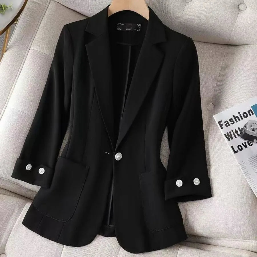 Women's Slim Fit Single Button Blazer