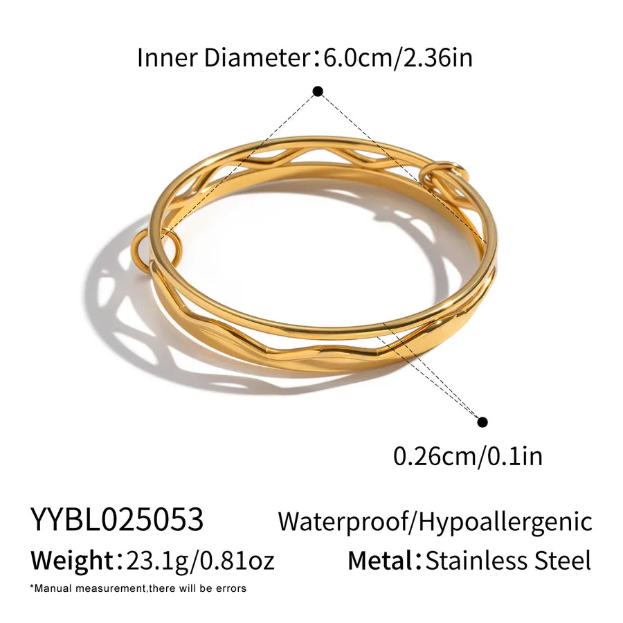 Gold Geometric Triple Bangle for Women