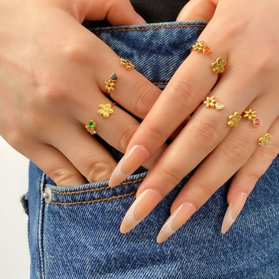 18K Gold Plated Titanium Steel Geometric Ring