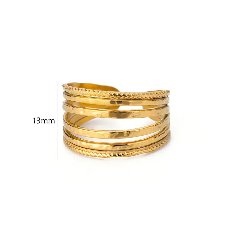 18K Gold Plated Stainless Steel Open Ring 1