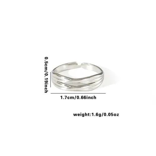 Titanium Steel Fish Tail Ring for Women Adjustable Opening TYR0407