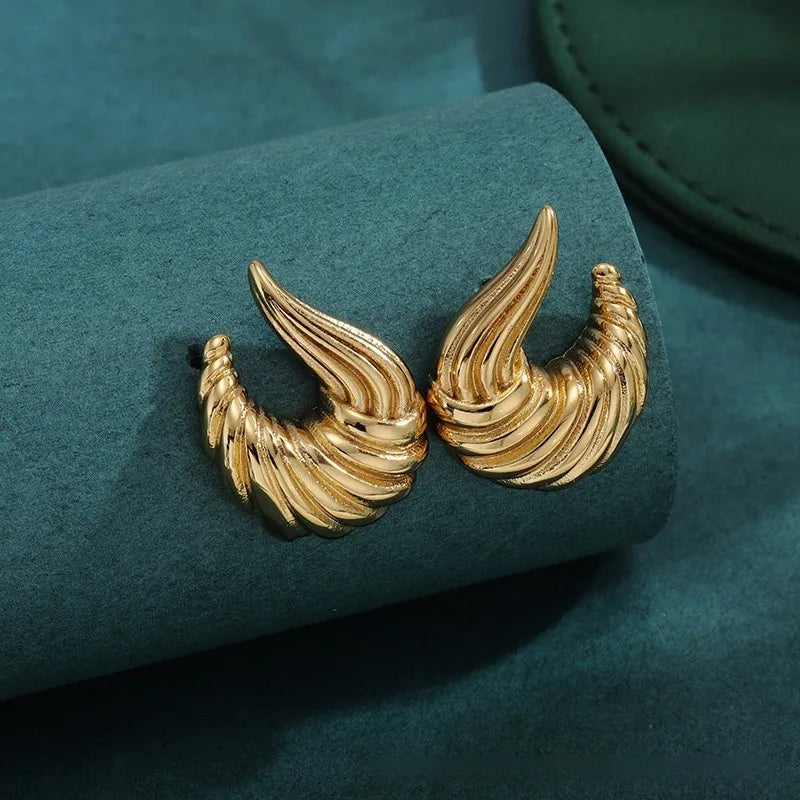 Bold Titanium Steel Large Hoop Earrings ES074