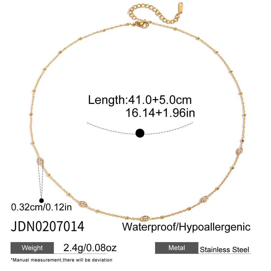 18K Gold PVD Oval Stainless Steel Necklace JDN0207014