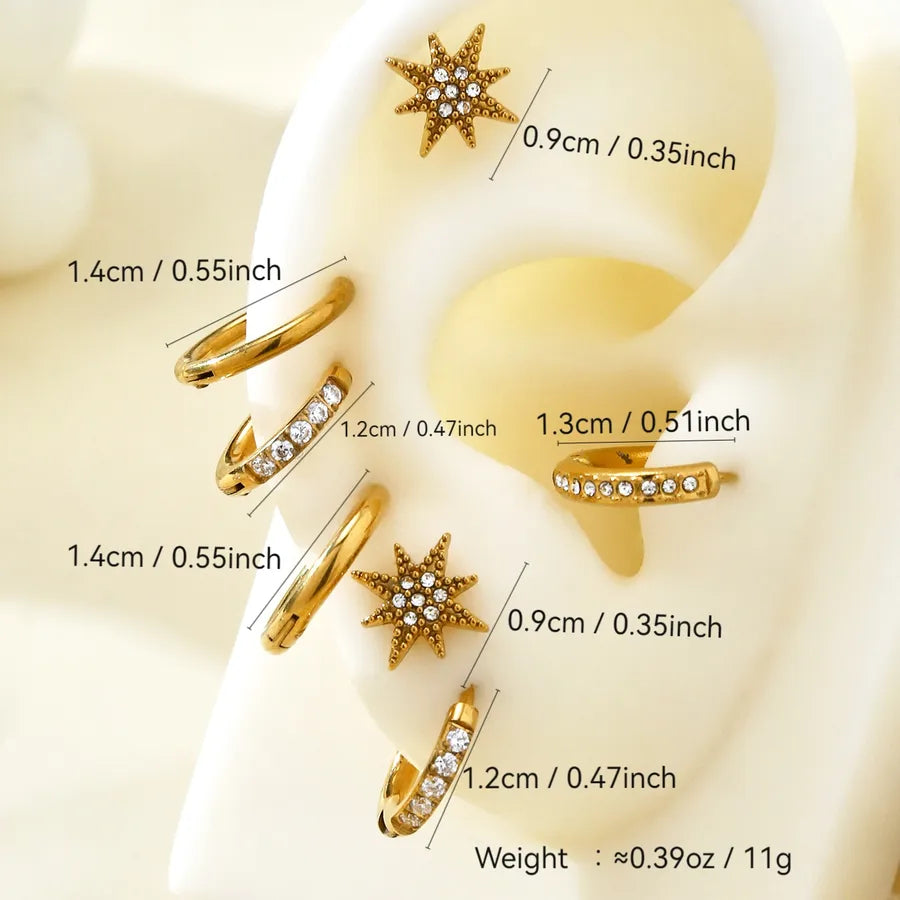 18K Gold Plated Stainless Steel Zircon Earrings