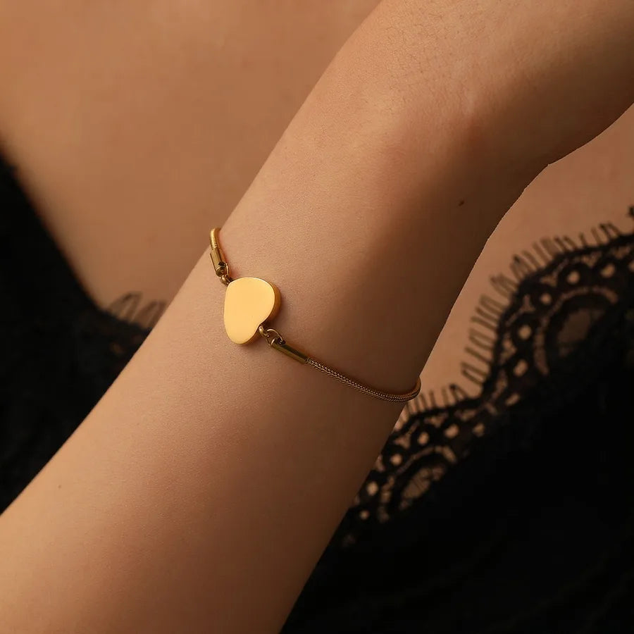 18K Gold Heart Bracelet – Stainless Steel