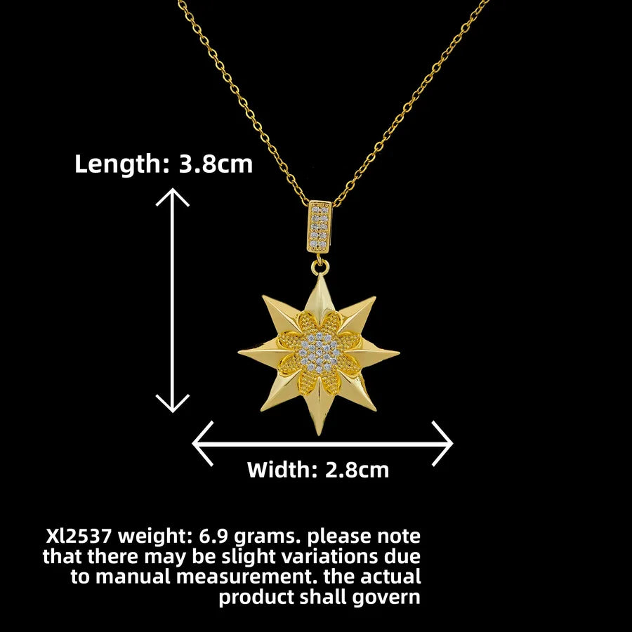 Butterfly & Whale Couple Pendant Necklace XL2537 Octagonal Star Necklace Gold