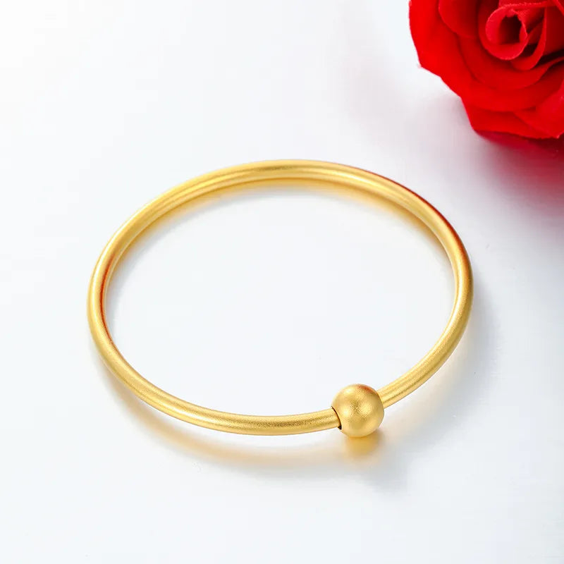 24K Gold Plated Geometric Stainless Steel Bangle