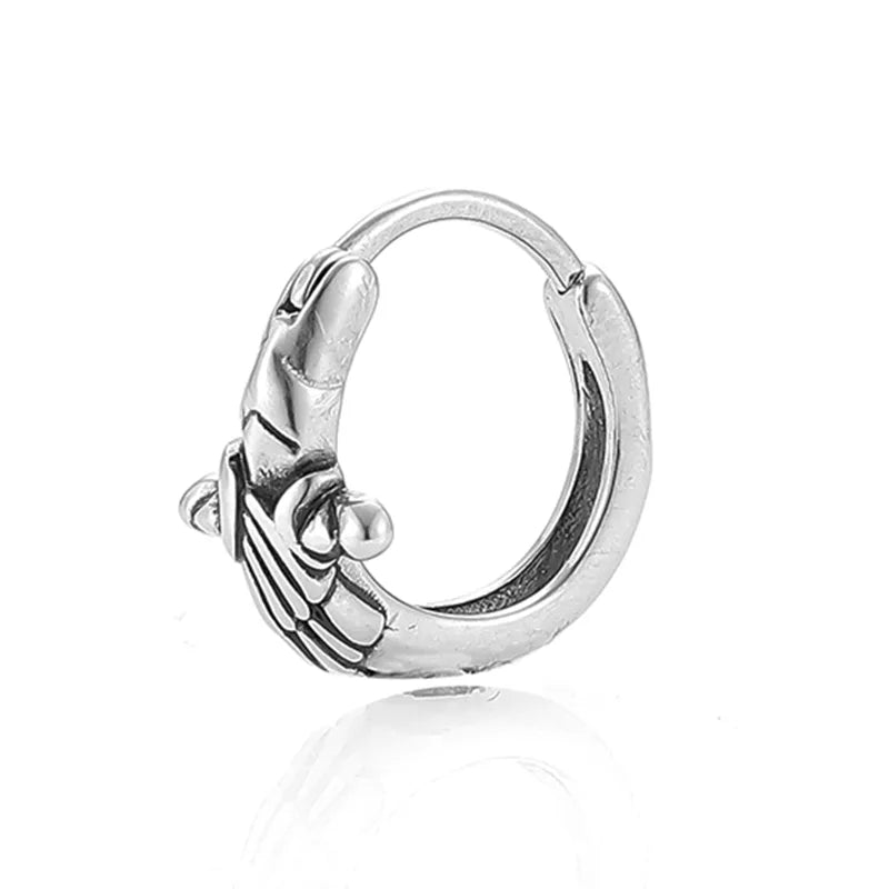 Unisex Silver Stainless Steel Clip-On Hoop Earrings Average Size Silver 1#