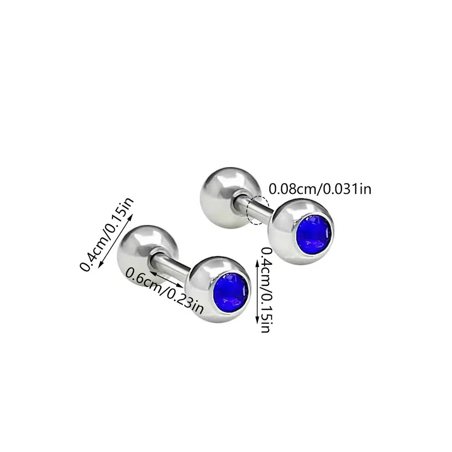 Minimalist Stainless Steel Zirconia Stud Earrings