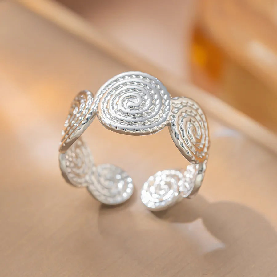 Adjustable Titanium Steel Fashion Ring K92 Steel Color Ring Open